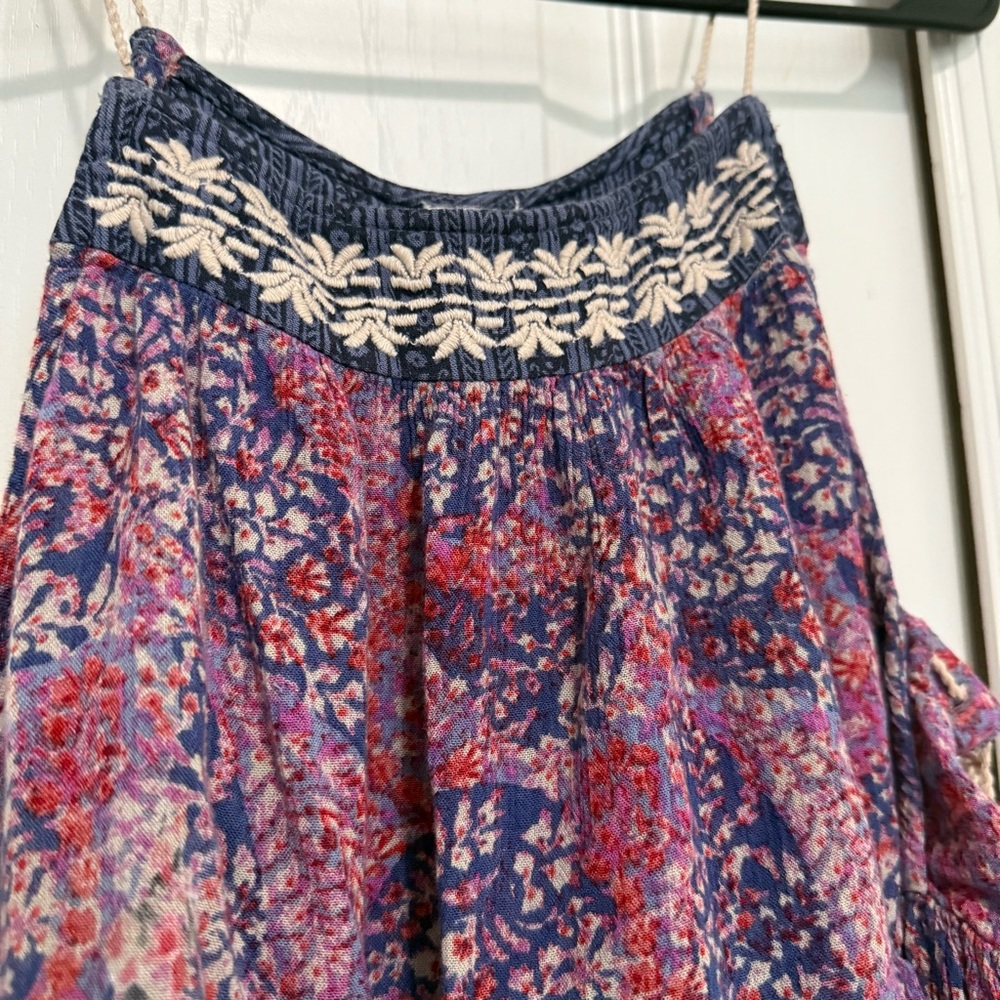 Floral Patterned Skirt - Blue and Pink - Picture 2 of 7